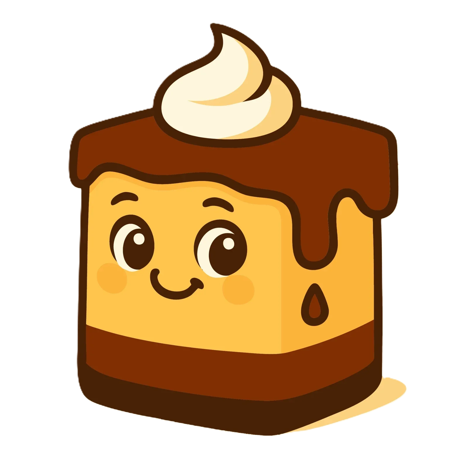 Mascota de Yuli con forma de dulce de chocolate y crema.