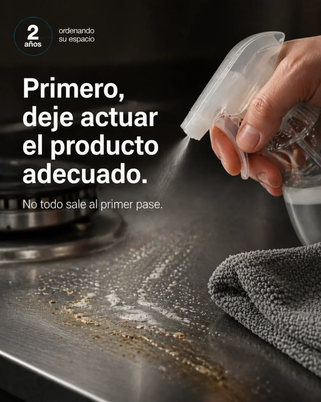 Pieza informativa sobre la limpieza de superficies.