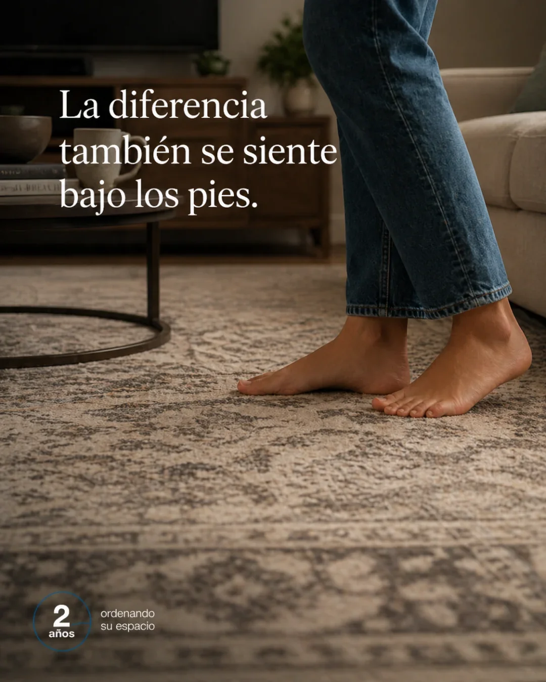 Pieza con mensaje sobre comodidad y limpieza en el hogar.