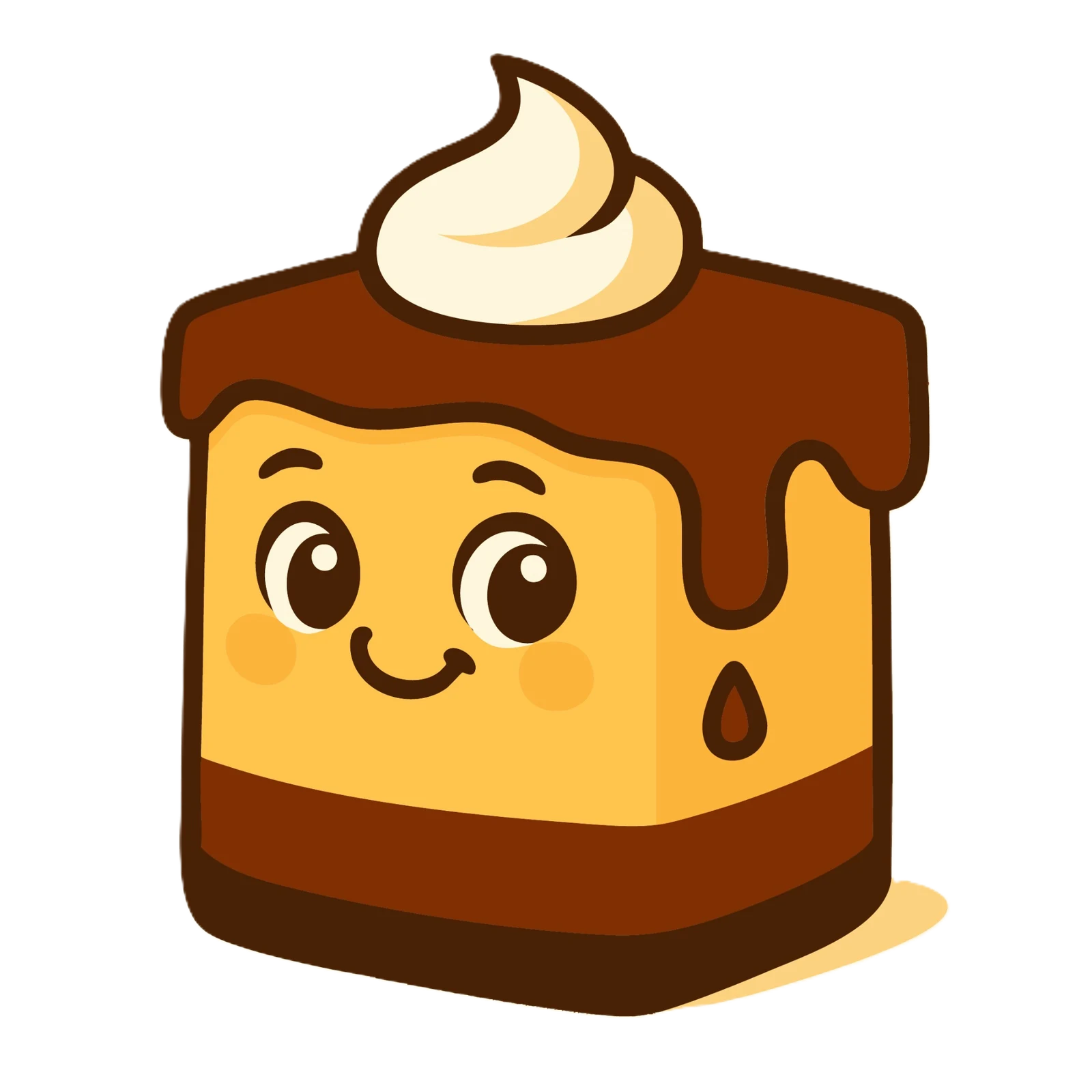 Mascota de Yuli con forma de dulce de chocolate y crema.